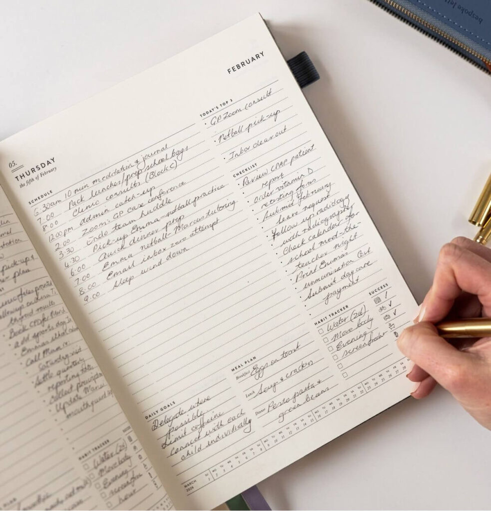 zaplnený denník s rukou písanými poznámkami