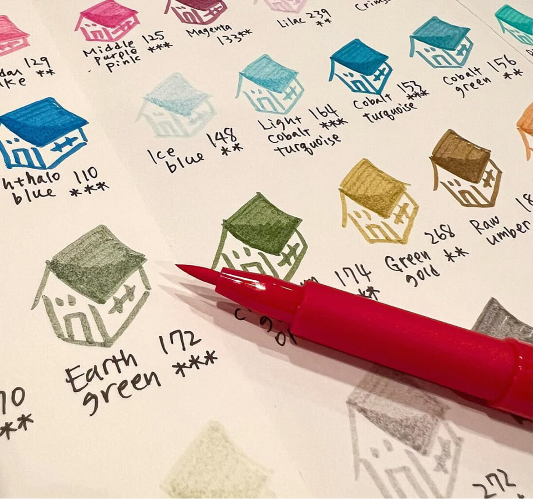 kresba vytvorená štetcovým popisovačom na papieri