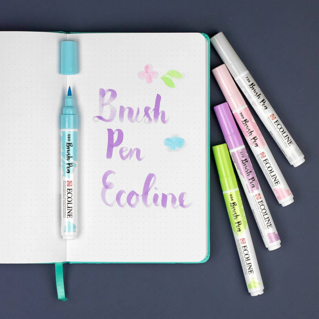 akvarelové štetcové popisovače a ich farebné odtiene