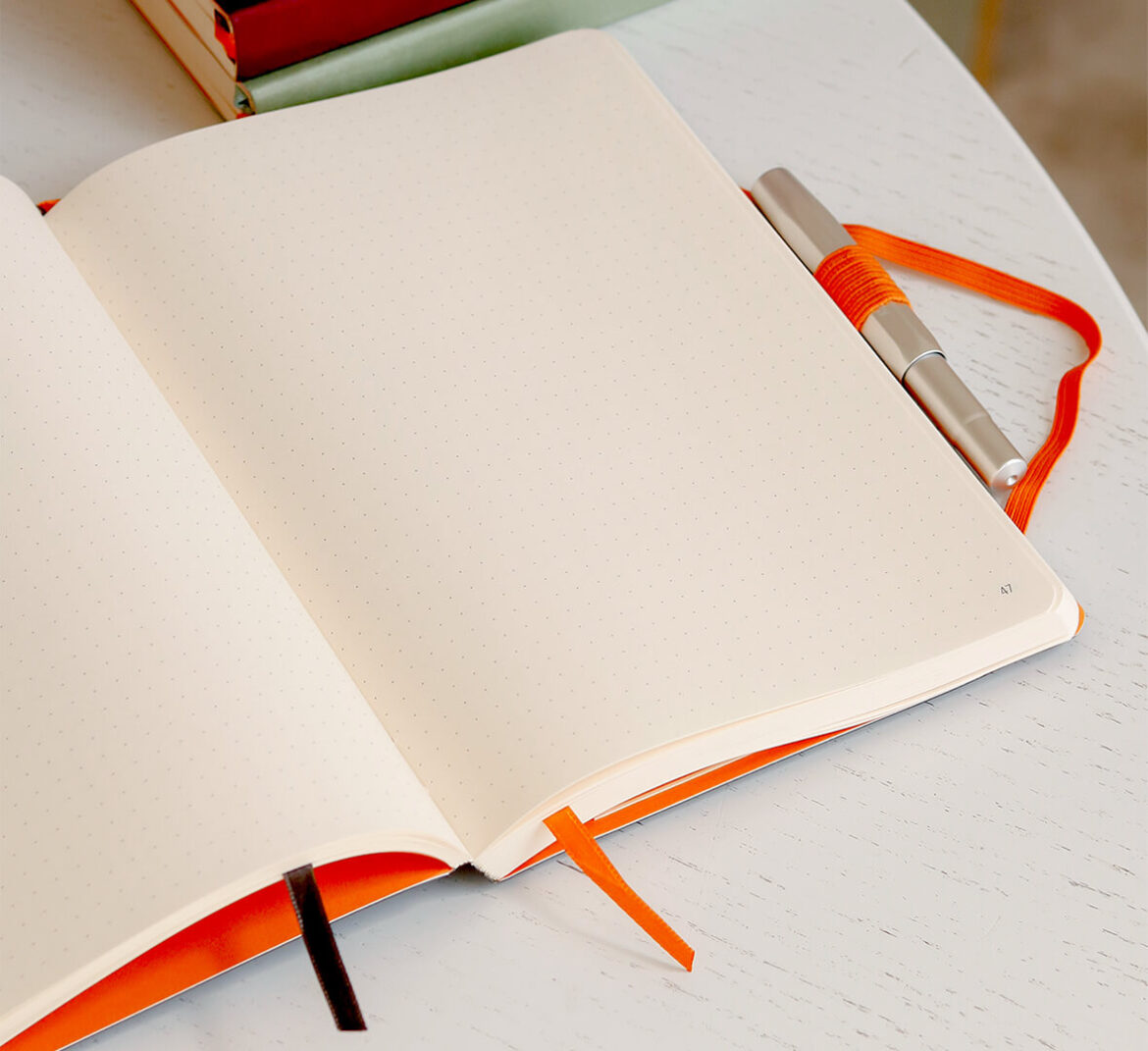 bodkované stránky zápisníka Rhodia detail papiera